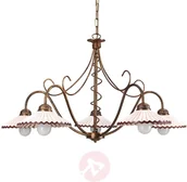 Lampy sufitowe - ONLI Lampa wisząca Rosina 5-pkt., jasnoróżowa/brązowa - miniaturka - grafika 1