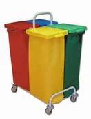 Wózki serwisowe - Euro EURO DUST 304 stelaż na śmieci 4 x 70 l - wózek do segregacji ES15304CH - miniaturka - grafika 1