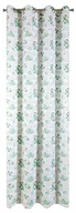 Zasłony - Eurofirany zasłona z oczkami z subtelne zielone kwiaty, poliester, biały/zielony, 270x140x1 cm 48408 - miniaturka - grafika 1