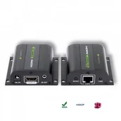 Złącza, przejściówki, adaptery - Techly Extender HDMI po skrętce Cat. 5e/6/6a/7, do 60m, z odbiornikiem IR, czarny 020355 - miniaturka - grafika 1
