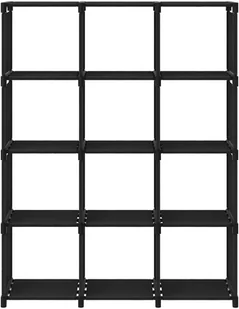 vidaXL Regał z 12 przegrodami, czarny, 103x30x141 cm, tkanina - Regały - miniaturka - grafika 4