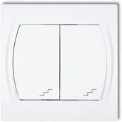 Wyłączniki światła i elektryczne - Karlik LOGO Łącznik podwójny schodowy LWP-33, kolor biały LWP-33 - miniaturka - grafika 1