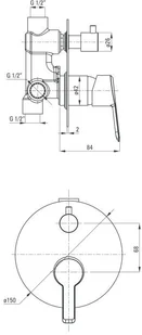 Deante Arnika Nero bateria wannowo-prysznicowa podtynkowa czarny mat BQAN44P BQA_N44P - Baterie podtynkowe - miniaturka - grafika 3