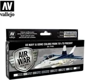 Kolejki i akcesoria - Vallejo Zestaw Air War 8 farb - US Navy & USMC Colors from 70's to present Vallejo 71155 - miniaturka - grafika 1