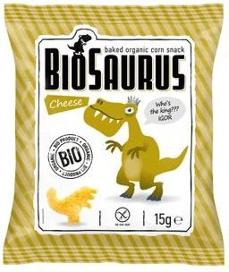 CIBI Chrupki kukurydziane o smaku serowym BEZGL. BIO 15 g BioSaurus eko-wital-6394 - Przekąski dla dzieci - miniaturka - grafika 2