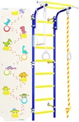 Wyposażenie sportowe i gimnastyczne - Małpiszon MAŁPISZON Drabinka gimnastyczna + ścianka wspinaczkowa niebieska 01.21.8.06.490.03.00-24 + 6.08.00 - miniaturka - grafika 1