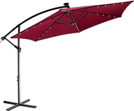 Parasole ogrodowe - STILISTA CZERWONY PARASOL OGRODOWY LED Z KORBKĄ 3,5M TARAS 30040049 - miniaturka - grafika 1