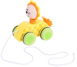 Bigjigs Toys Ltd drewniany Lew na kółkach - Zabawki interaktywne dla dzieci - miniaturka - grafika 2