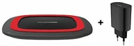 Ładowarki do telefonów - Realpower 257639 bezprzewodowa ładowarka czarna/czerwona - miniaturka - grafika 1