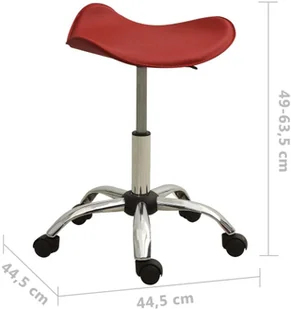Fotel biurowy, krzesło biurowe VidaXL Taboret kosmetyczny, winna czerwień, sztuczna skóra 323689 VidaXL - Fotele i krzesła biurowe - miniaturka - grafika 7