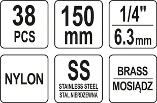 Yato ZESTAW SZCZOTEK DO GNIAZD ŚWIEC 38 CZ YT-08196 - Narzędzia warsztatowe - miniaturka - grafika 5