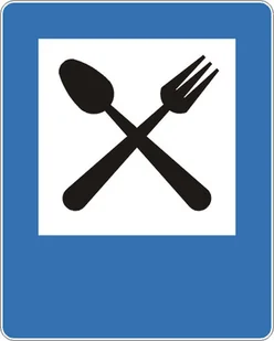 Znak drogowy informacyjny D-28 Restauracja - Wyposażenie miejsc publicznych Znak drogowy informacyjny D-28 Restauracja - Wyposażenie miejsc publicznych - miniaturka - grafika 2