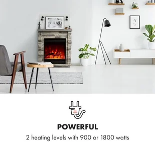 Klarstein Lienz, , 1800 W, jasnoszary FP6-Kaprun-GR - Kominki elektryczne - miniaturka - grafika 2
