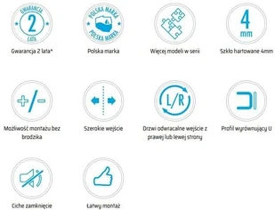 Deante Drzwi 90 cm Flex KTL021D KTL021D - Ścianki i drzwi prysznicowe - miniaturka - grafika 4