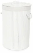 Kosze na bieliznę - Compactor Kosz na brudne ubrania Bamboo okrągły, biały - miniaturka - grafika 1