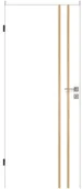 Drzwi wewnętrzne - Voster Skrzydło drzwiowe pełne Intarsja Białe z dekorem dąb piaskowy 80 lewe - miniaturka - grafika 1