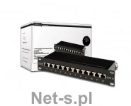 Digitus Patch panel 10" 12 portów, kat.6, S/FTP, 1U, wspornik kablowy, czarny (kompletny) DN-91612S - Panele krosownicze - miniaturka - grafika 2