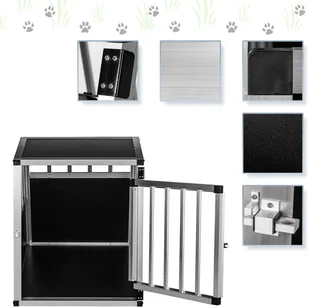 PETSTUFF TRANSPORTER DLA PSA ZWIERZĄT ALUMINIOWA KLATKA M 30070001 - Sprzęt podróżny i transportery dla psów - miniaturka - grafika 5