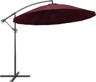 vidaXL Wiszący parasol ogrodowy, burgund, 3 m, słupek aluminiowy vidaXL - Parasole ogrodowe - miniaturka - grafika 2
