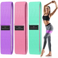 Zestaw 3 Gumy Oporowe Taśmy Materiałowe Do Ćwiczeń