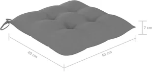 vidaXL vidaXL Poduszki na krzesła, 4 szt., szare, 40x40x7 cm, tkanina - Poduszki na krzesła - miniaturka - grafika 6
