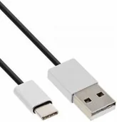 Kable USB - InLine USB 2.0 kabel, typ C A na wtyczka/aluminiowa, elastyczna, czarna, czarny 0.5 m 35836 - miniaturka - grafika 1