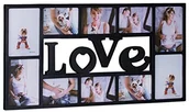 Ramki na zdjęcia - Relaxdays ramka zdjęcia Collage Love, ramki zdjęcia 10 zdjęć, tworzywo sztuczne, wys. x szer. x gł.: 36,5 x 72 x 2 cm, w kolorze czarnym lub białym 10021856_46 - miniaturka - grafika 1