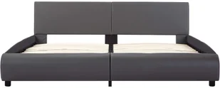 vidaXL Rama łóżka z LED, szara, sztuczna skóra, 160 x 200 cm - Łóżka - miniaturka - grafika 4