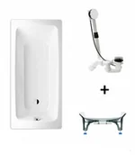 Wanny - Kaldewei Cayono 749 Zestaw Wanna prostokątna 170x70 z powłoką uszlachetnioną z kompletem odpływowo-przelewowym Viega i nóżkami biel alpejska 274900013001+495121+581470020000 - miniaturka - grafika 1