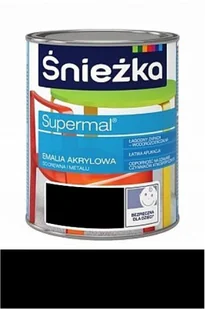 Śnieżka Supermal Emalia Akrylowa 0,8L Czarny Mat - Farby zewnętrzne - miniaturka - grafika 2