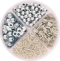 Knorr Prandel Zestaw koralików ozdobnych, srebrny - Półfabrykaty do biżuterii - miniaturka - grafika 2