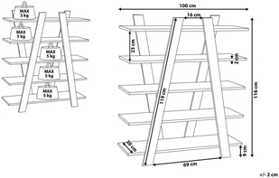 Beliani Regał biały 5 półek ESCALANTE - Regały - miniaturka - grafika 4