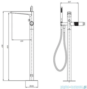 Omnires Contour bateria wannowa wolnostojąca złoto szczotkowane CT8033GLB - Baterie wannowe i prysznicowe Omnires Contour bateria wannowa wolnostojąca złoto szczotkowane CT8033GLB - Baterie wannowe i prysznicowe - miniaturka - grafika 2