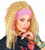 Dodatki do strojów karnawałowych - Peruka Disco Blond Loczki Opaska Lata 70-TE 80-TE - miniaturka - grafika 1