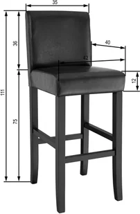 tectake 2 x Hoker stołek krzesło barowe - czarny 403510 - Taborety i hokery - miniaturka - grafika 6