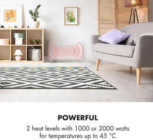 Klarstein Klarstein Bornholm Smart, grzejnik konwekcyjny, 2000 W, WiFi, wyświetlacz LED, czasomierz, IP24, biały ACO7-BornhomS-W - Ogrzewanie przenośne - miniaturka - grafika 2