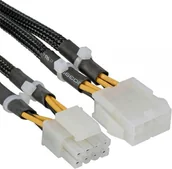 Kable komputerowe i do monitorów - InLine Power przedłużacz wewnętrzny 2x4 Pin męski 8 Pin żeński Mainboard 30cm 26630A - miniaturka - grafika 1