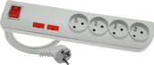 Przedłużacze i rozgałęźniki - Elgotech Przedłużacz przeciwprzepięciowy 4 gniazdowy z uziemieniem i z wyłącznikiem Szary PSF-405 - miniaturka - grafika 1