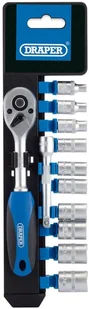 DRAPER Tools Grzechotka i nasadki metryczn,e 1/4", 12 części, 16369 Tools - Śrubokręty - miniaturka - grafika 2