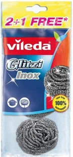 Vileda Zmywak stalowy Glitzi Spiral INOX 3 sztuki 001970_VILEDA - Ściereczki, gąbki, czyściki - miniaturka - grafika 2