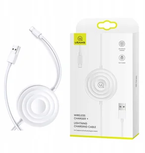 USAMS USAMS Ładowarka indukcyjna 10W z kablem lightning Biała CC96WH02 - Ładowarki do telefonów - miniaturka - grafika 2