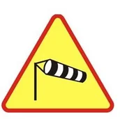 Wyposażenie miejsc publicznych - Znak ostrzegawczy A-19 Boczny wiatr - miniaturka - grafika 1