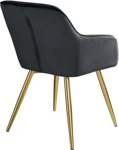 tectake krzesło Marilyn, aksamit złoty - czarny/złoty 403654 - Krzesła - miniaturka - grafika 3