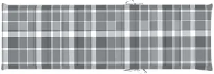 vidaXL Poduszka na leżak, szara krata, 200x70x4 cm, tkanina 314232 - Poduszki ogrodowe - miniaturka - grafika 3