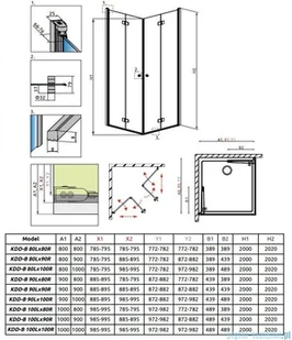 Radaway Fuenta New Kdd-B kabina 80cm część lewa szkło przejrzyste 384070-01-01L | - Akcesoria do armatury i ceramiki - miniaturka - grafika 2
