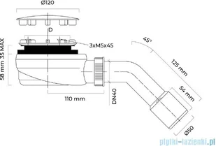 Oltens Pite Turbo syfon brodzikowy odpływ 90 mm 08001000 - Syfony - miniaturka - grafika 2