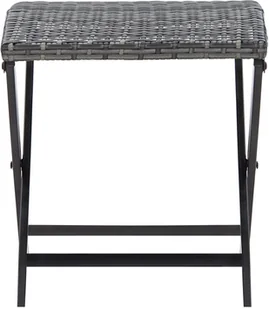 vidaXL Składany stołek, rattan PE, szary vidaXL - Pozostałe meble ogrodowe - miniaturka - grafika 2