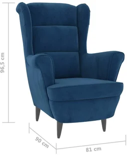 vidaXL Lumarko Fotel niebieski, aksamitny 324058 - Fotele - miniaturka - grafika 7