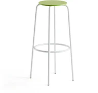 Taborety i hokery - AJ Produkty Stołek barowy TIMMY, rama biały, siedzisko zielony, 830 mm - miniaturka - grafika 1