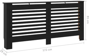 vidaXL Osłona na kaloryfer, czarna, 172x19x81 cm, MDF - Akcesoria grzewcze - miniaturka - grafika 8